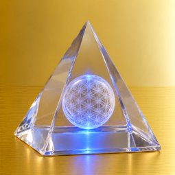 Sphärenkristall Die Blume des Lebens mit LED Basisstation