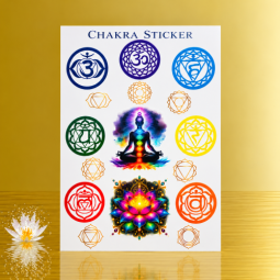 Aufkleber Chakra farbig A5