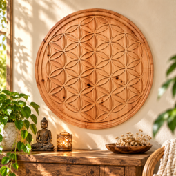 Grosse Blume des Lebens gross aus Holz  52 cm