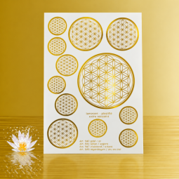 Aufkleber Die Blume des Lebens A5 gold