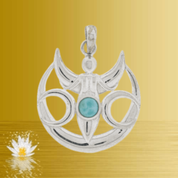 Anhänger Dreifach Mondgöttin mit Larimar
