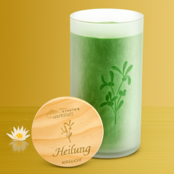 Kerze im Glas Heilung – Weihrauch, Verbena, Kiefer, Salbei & Mistel