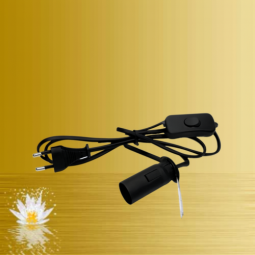 Salzkristall-Lampe Ersatz-Kabel  schwarz
