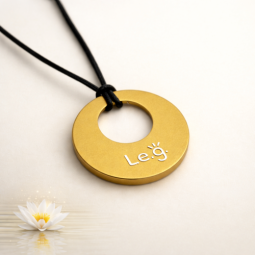 Tesla Anhänger Pi-Disc Kreis im Kreis 5,5 cm Gold – Illumination Serie (L.E.G.)