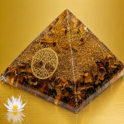 Orgon Pyramide gold mit Baum des Lebens